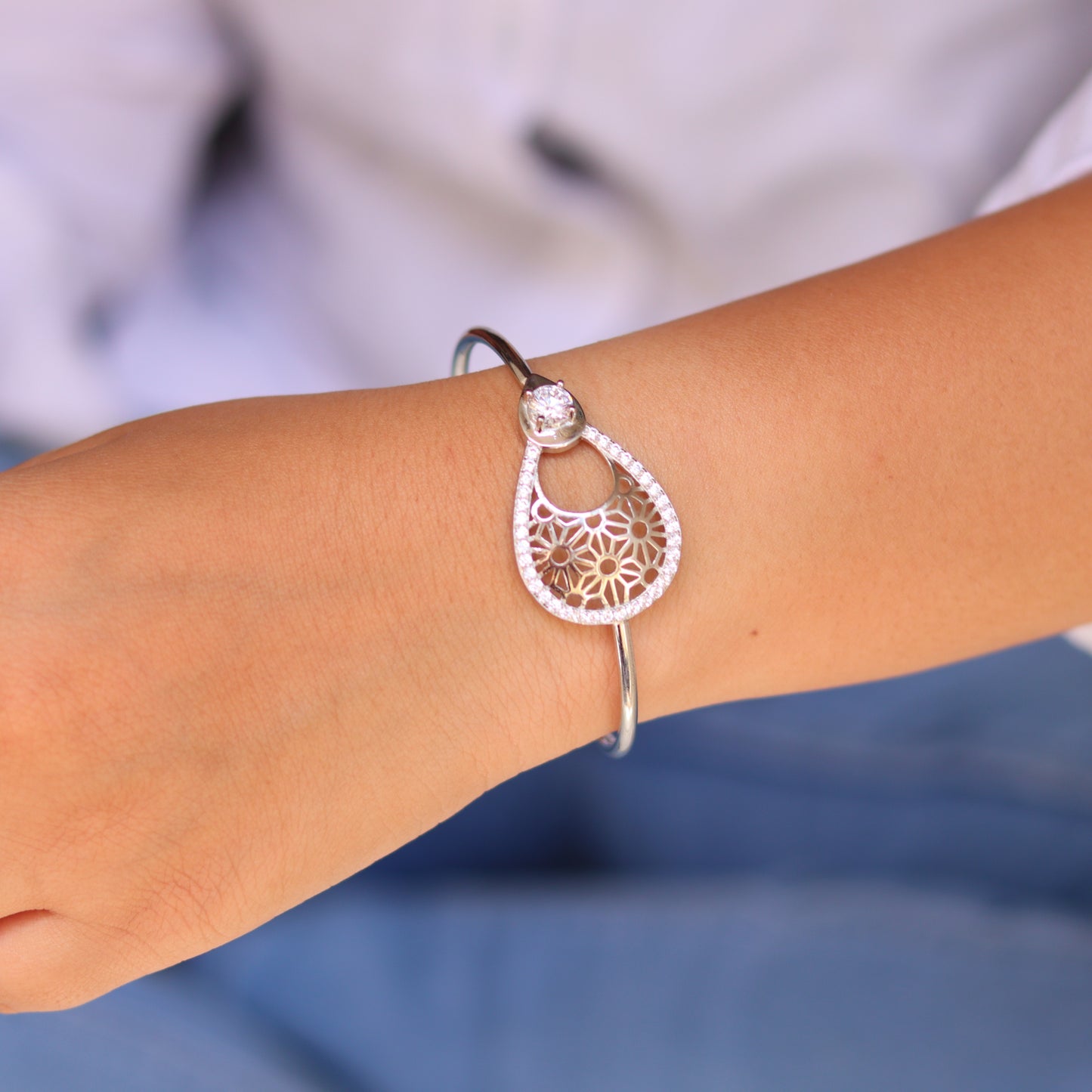 Silver Kada for Women - V One Jewellery