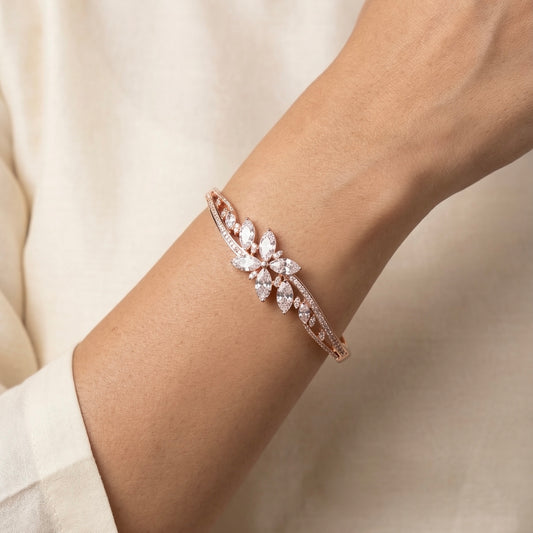 Royal Flora Spark silver kada for women