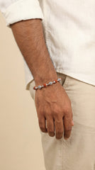 Silver Patterned Rudraksha Bracelet