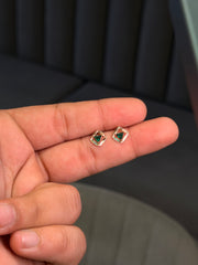 Diamond cube silver stud