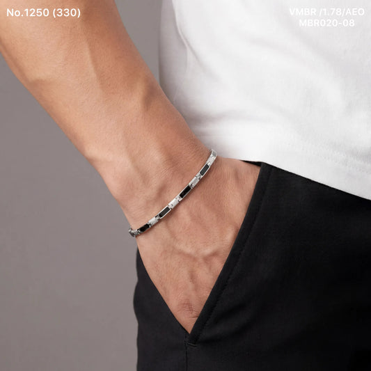 Noble vortex silver bracelet for men