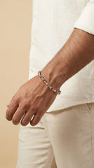 Silver Shiv Damroo Rudraksha Bracelet