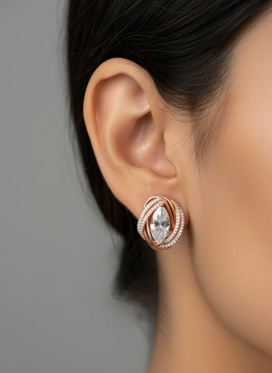 Crown jewel silver stud