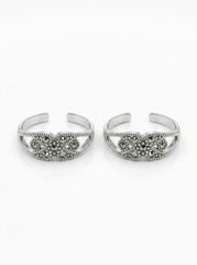 Sparkling melody silver toerings for women