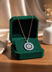 Rainbow orbit silver chain pendant