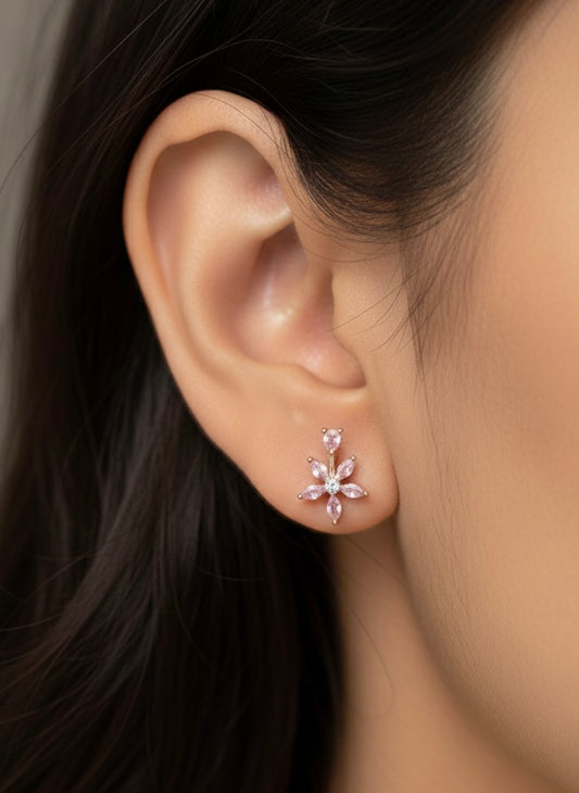 Spring bloom silver stud