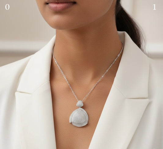 Titan TriStone silver chain pendant