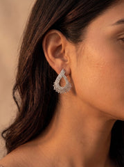 Elara diamond silver pendant set for women