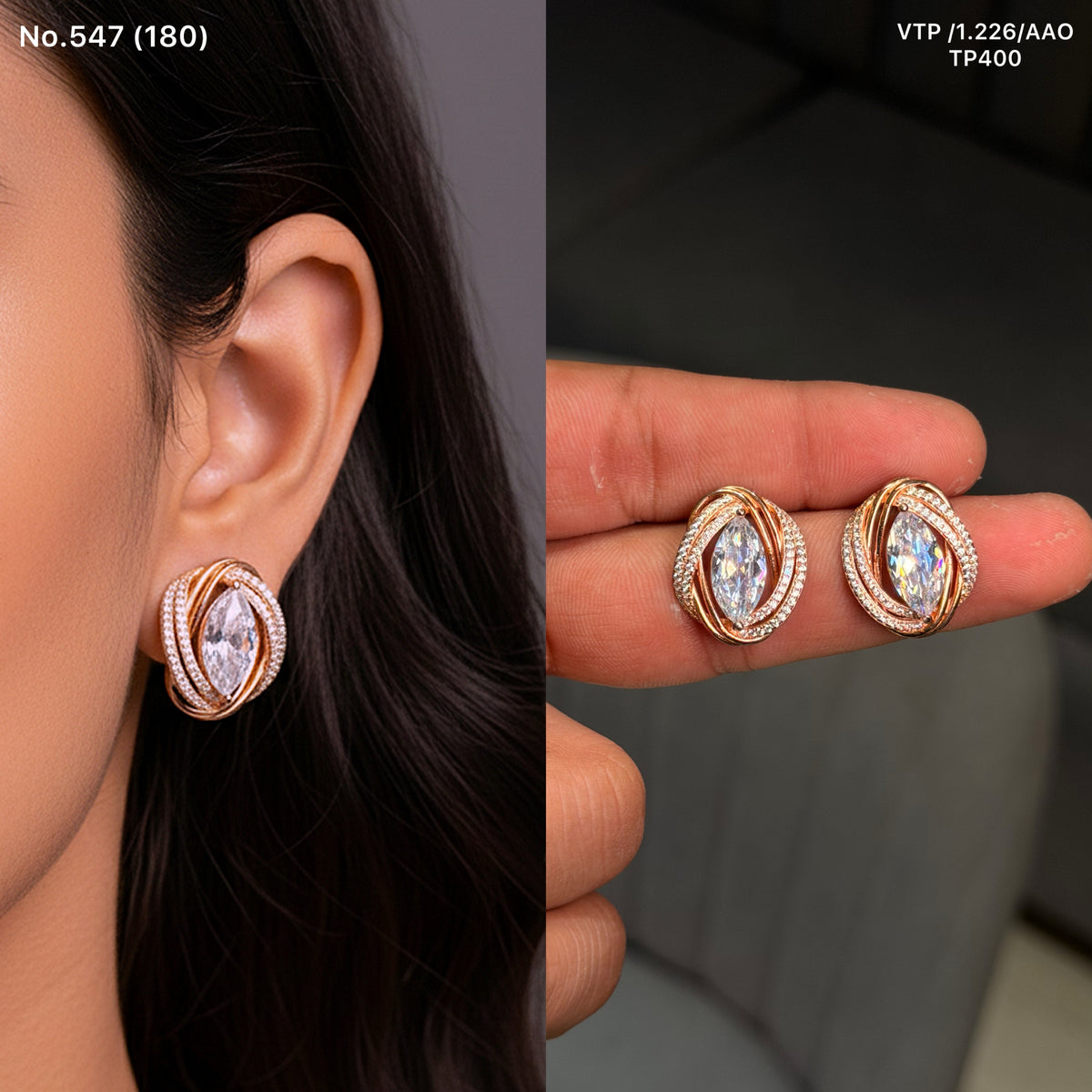 Crown jewel silver stud