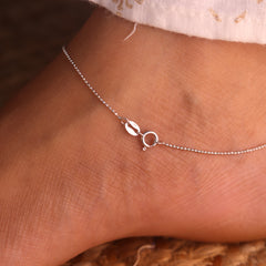Inaaya Tiny Beads Silver Payal for Women