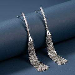 Silver petunia earrings