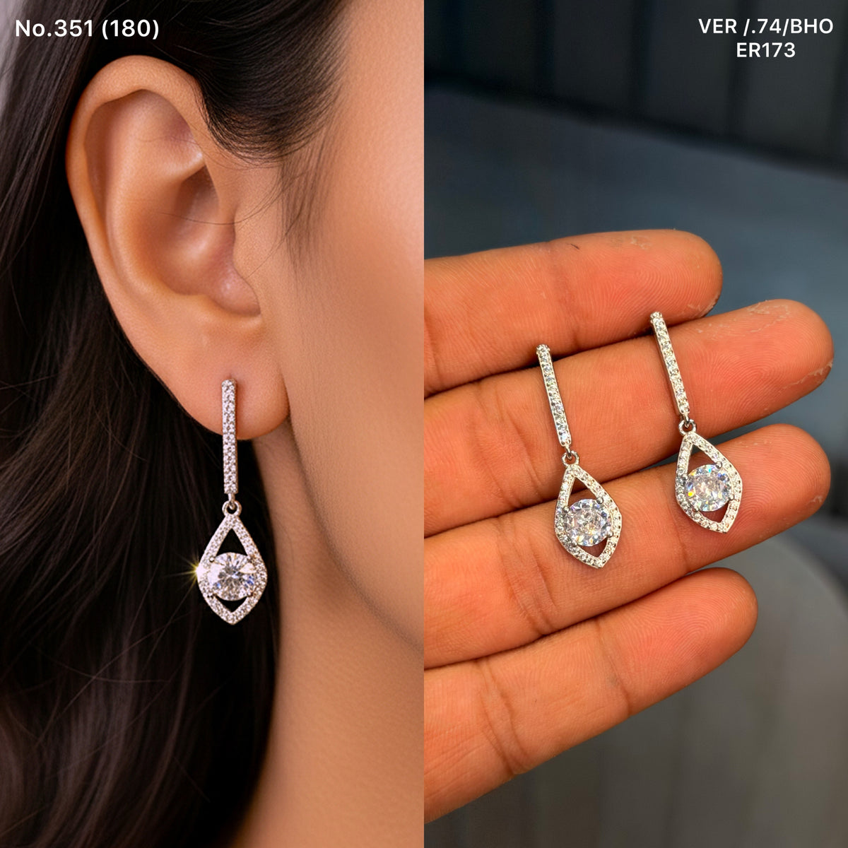 Prism fall silver earrings