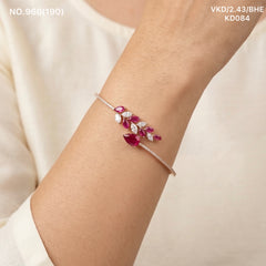Scarlet Leaf Spark silver kada for women