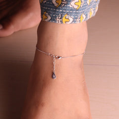 Sparkle Charm Silver Payal for Women
