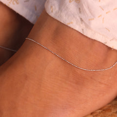 Inaaya Tiny Beads Silver Payal for Women