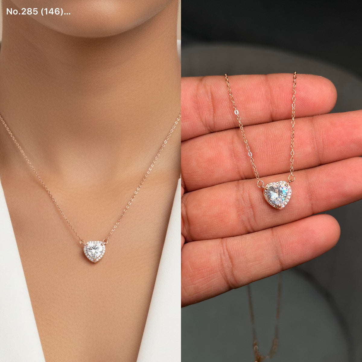 Celestial heart silver chain pendant