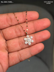 Luxe flora silver chain pendant