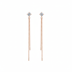 Graceful line silver earrings