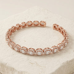 Crystal Cluster Silver Kada for women