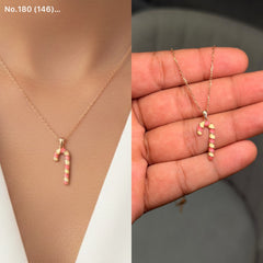 J charm silver chain pendant