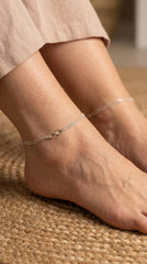 Dual Layered Infinity Charm Payal with Evil Eye