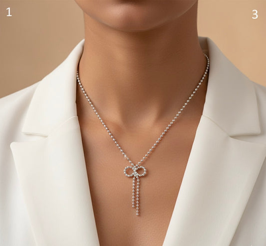 Bowline silver chain pendant