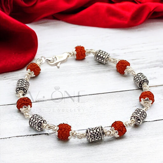 Silver Rudraksha Bracelet by V One Jewellery