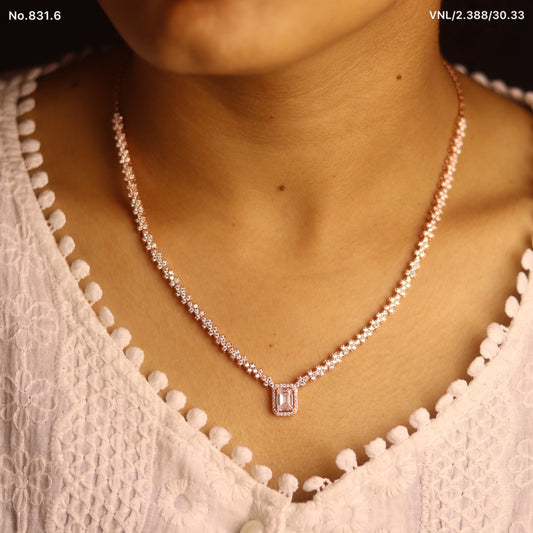 Radiant Rose Gold Silver Pendant Necklace for Women