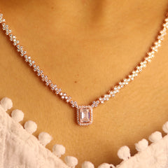 Radiant Rose Gold Silver Pendant Necklace for Women