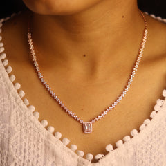 Radiant Rose Gold Silver Pendant Necklace for Women