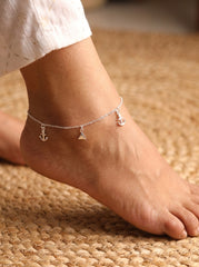 Crystal swing silver Payal for women