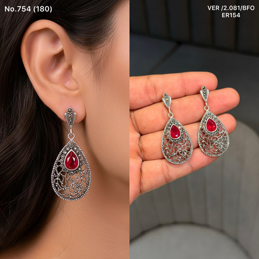 Majestic Ruby silver earrings