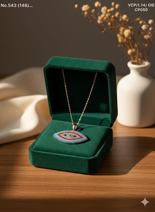 Chroma eye silver chain pendant