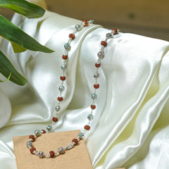 Om namah Silver Rudraksha Mala