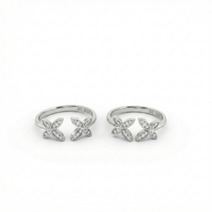 Twinstar grace silver toerings for women