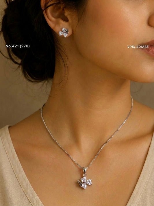 Evermist silver pendant set for women