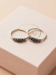 Zariya oxidised silver toerings for women