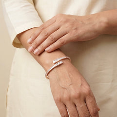 Silver crown kada for women