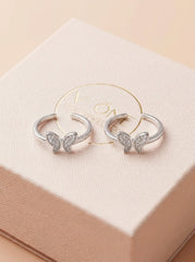 Zyra butterfly silver toerings for women