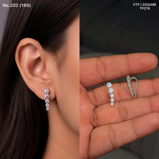 Diamond line silver stud