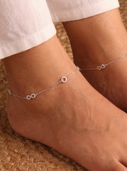 Infinity Royal silver Payal for women