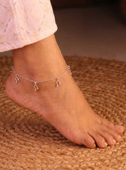 Musical charms silver Payal for women