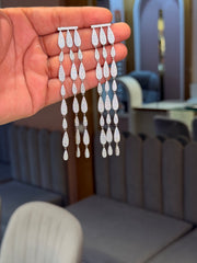 Ivory falls silver earrings
