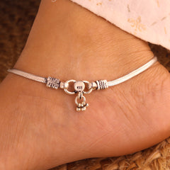 Royal feather silver Payal for women