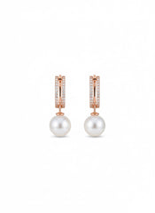 Pearl aura silver earrings
