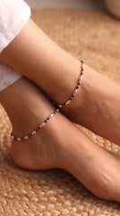 Ziya Colour Bliss Silver Payal for Women