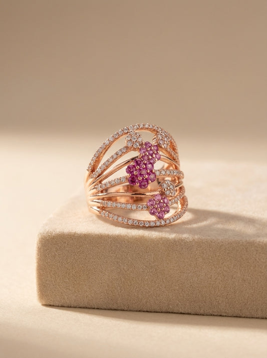 Ruby harmony silver ring for women