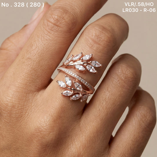 Leaf Harmony silver ring for women