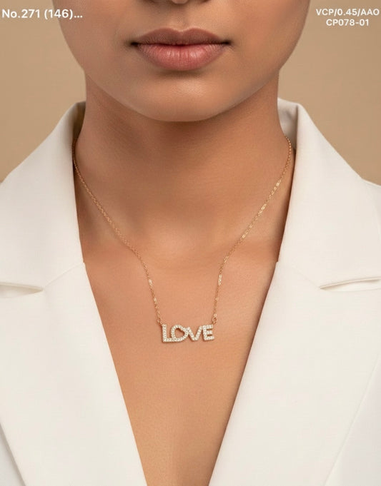 Love charm rosegold chain pendant