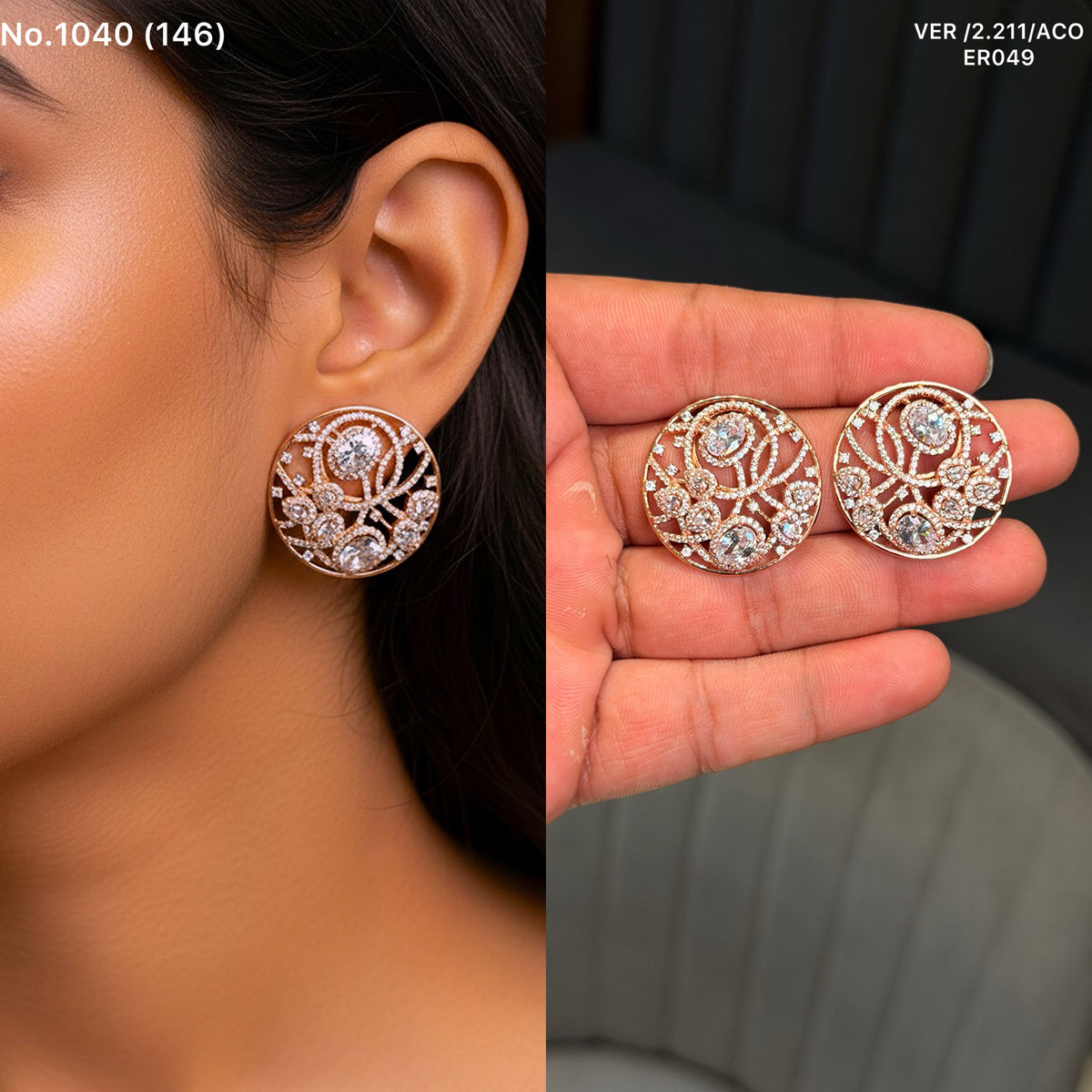 Celestine circle sliver earrings